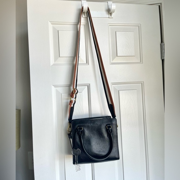Fossil Handbags - Fossil Black Leather Crossbody with clear sides